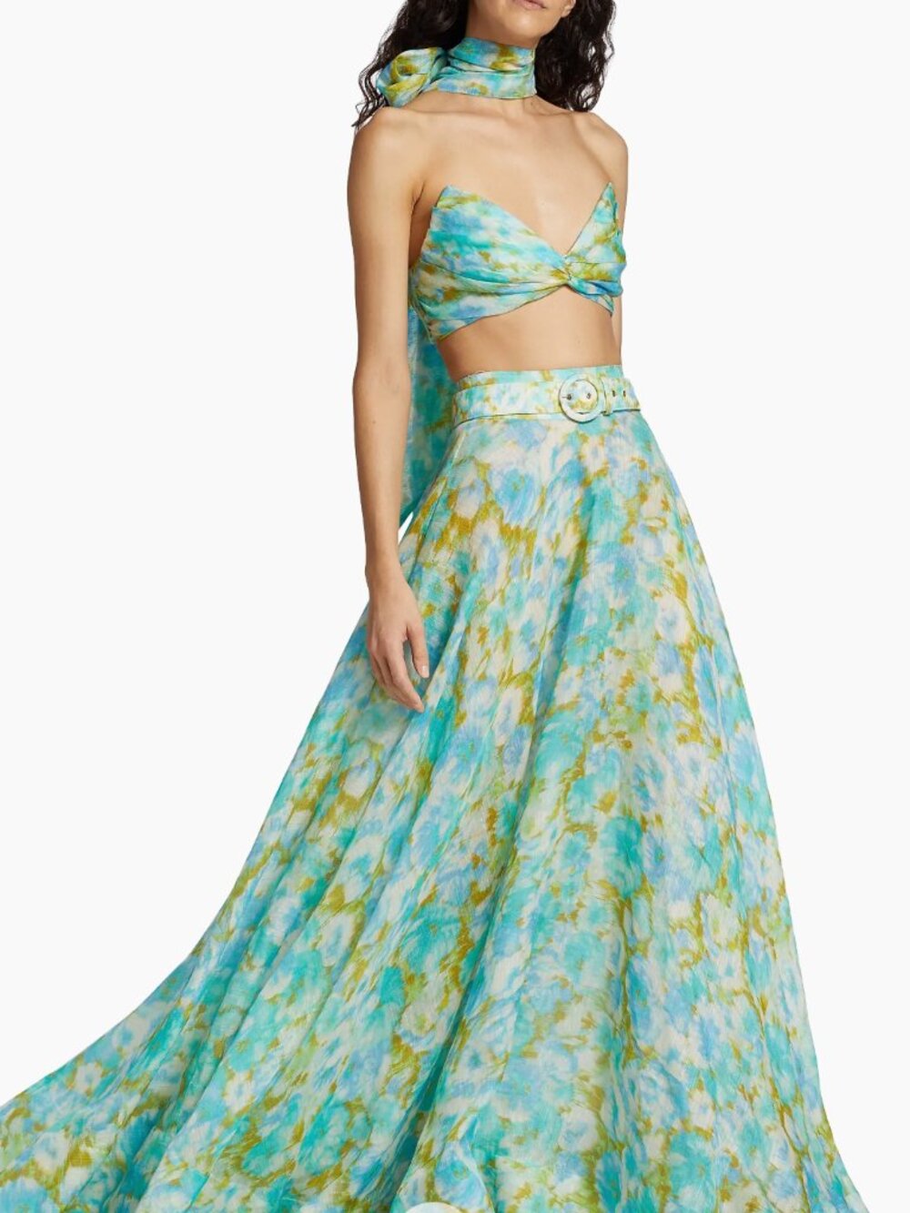 NWT Zimmermann High Tide Twist-Front Halter Top Silk Linen - 0 - Picture 6 of 12